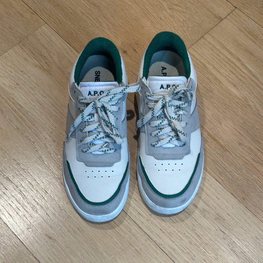 A.P.C. Gray and Green Casual Sneakers